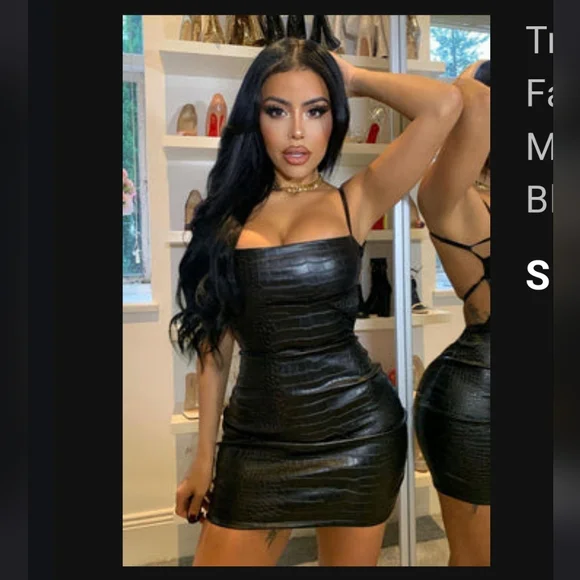 NWT True Icon Faux leather mini dress Fashionnova - Picture 2 of 3